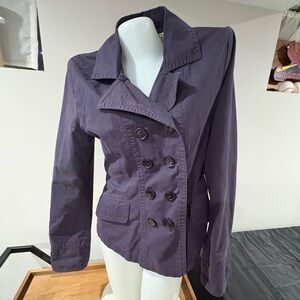 Sashimi Cropped Lightweight Jacket Navy Blue Adorable Floral Lining